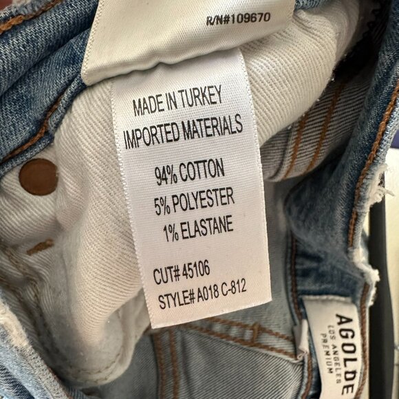 AGOLDE Sophie Crop Jean Chewed Hem Denim Pants US 27 Light Wash - Picture 14 of 15